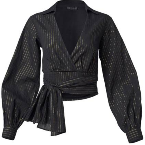 Venus Metallic Stripe Crop Top - Picture 3 of 7